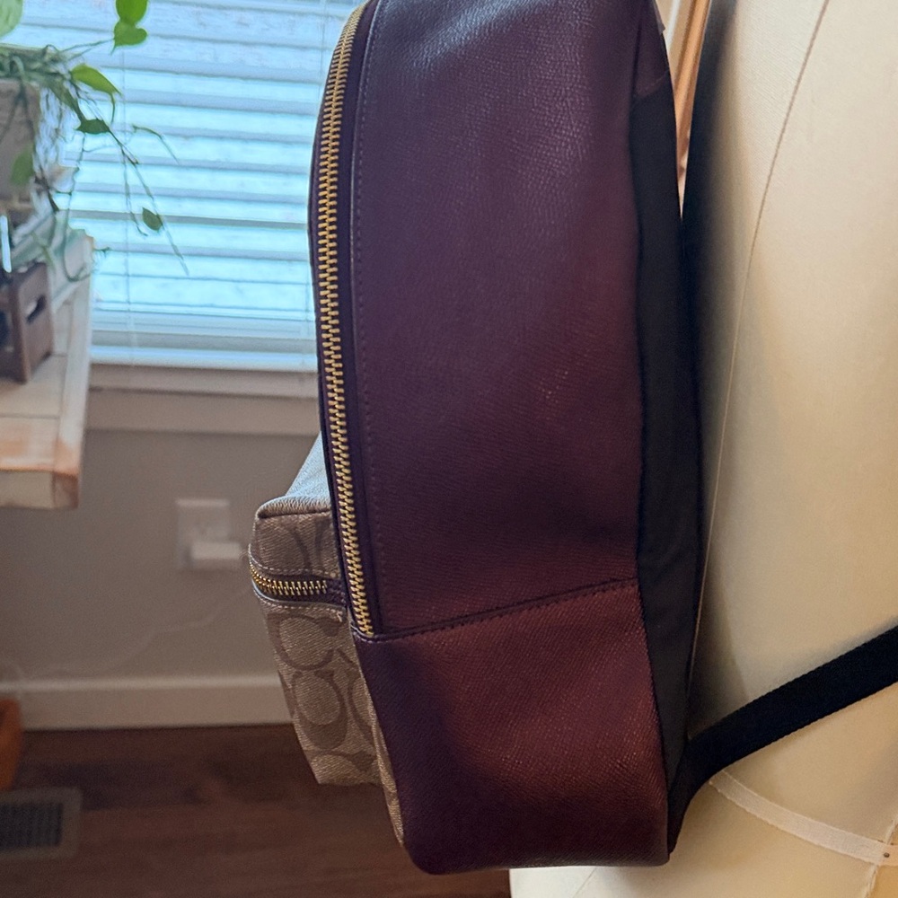 Coach Brown and Tan Signature Backpack - Picture 7 of 8